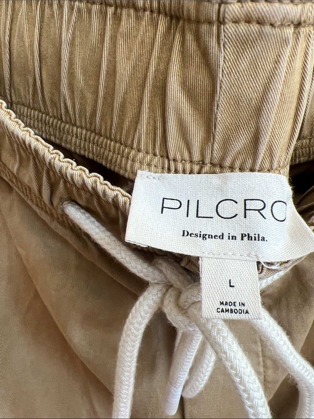 Anthropologie Pilcro Drawstring
Wide Leg Pants Khaki Tan Sz L NWT summer relax - Picture 6 of 9